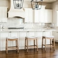 thumbnail image 6 of Open Box Maven Lane Adrien Kitchen Saddle Backless Bar Stool, Weathered Oak, 6 of 6