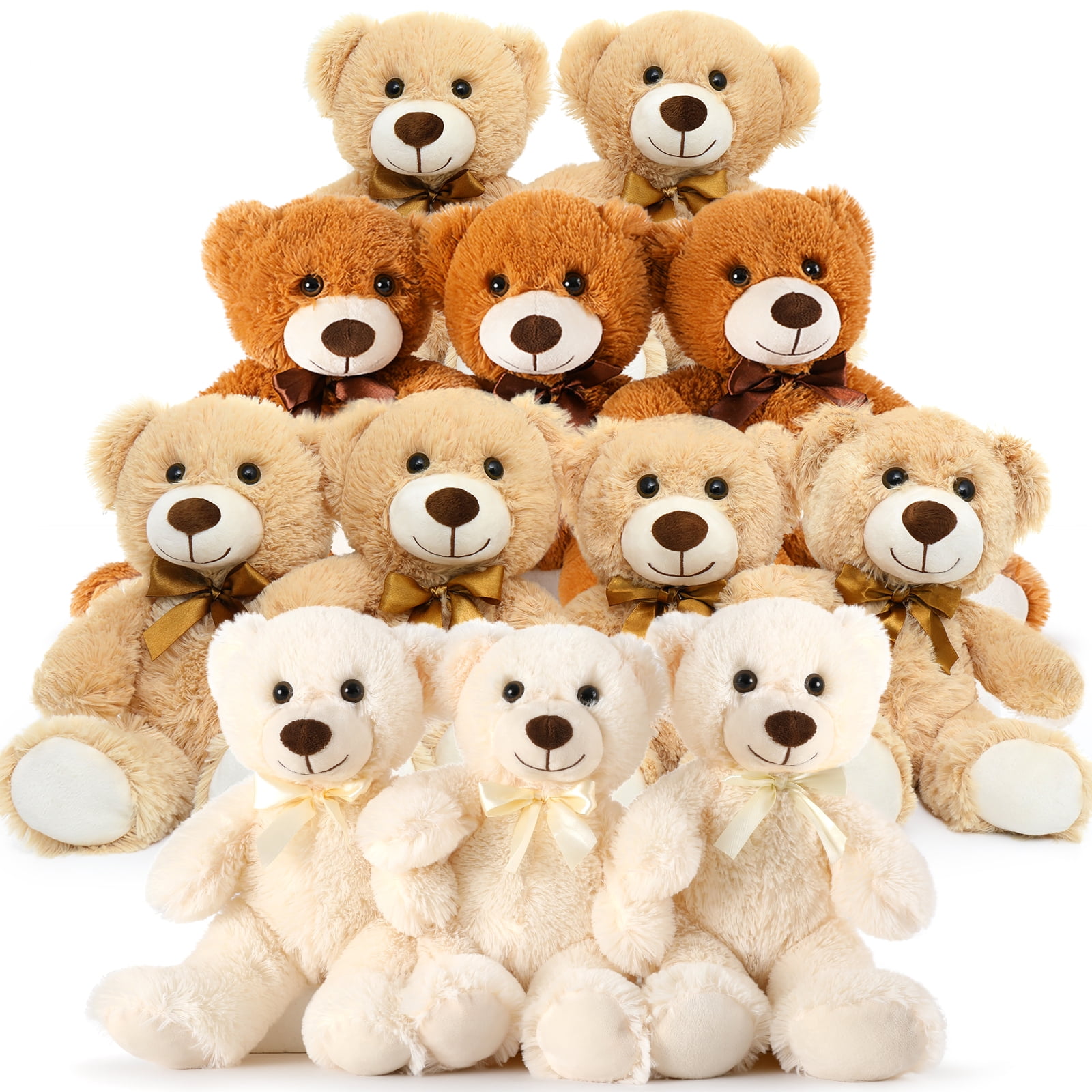 MorisMos 12 Packs Teddy Bear Baby Shower Bulk Teddy Bear Stuffed Animals