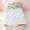 thumbnail image 4 of Erosebridal Princess Butterfly Zipper Twin Comforter Sets with Fitted Sheet and 2 Pillowcases, Chic Wildlife Zipper Bedding Set, Stars Reversible, Soft Pastel, Stars Reversible, 4 of 7