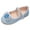 Blue, variant on WOYY Girls Princess Dress Shoes Fashion Cute Bow Glitter Flat Sandals