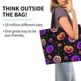 thumbnail image 2 of ZICANCN Neon Pumpkin Autumn Fantasy Tote Bag, Grocery Bags Reusable Shopping Bags with Handles Durable Foldable Washable for Women Men, 2 of 8