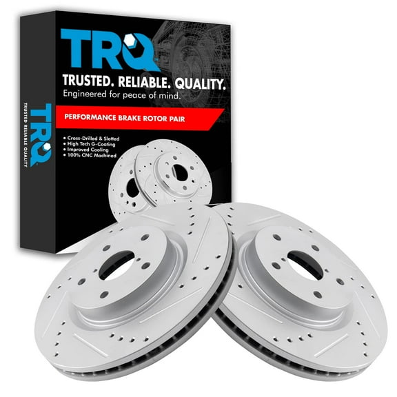 TRQ Front Performance Brake Rotors Set Premium G-Coated Fits Select 2006-2007 Subaru B9 Tribeca 2015-2019 Legacy Outback 2008-2014 Tribeca 2015-2021 WRX