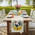 thumbnail image 4 of Table Runners 120 Inches Long Dress Scarves, Sunflowers Rooster Farmhouse Coffee/Dining/Kitchen Table Runner for Living Room, Watercolor Leaves Retro Art Rustic 13x120 Inch, 4 of 9