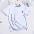 thumbnail image 4 of FRSASU Girl's Solid Summer Short Sleeves Crew Neck T-Shirts Casual Sport Soft Breathable Tee 2-18 Years White-B, 4 of 5