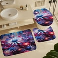 thumbnail image 6 of Independence Day Of The United States Flag Bathroom Sets with Shower Curtain And Rugs, Incl with 12 Hooks，Toilet Lid Oval Rug, 6 of 8