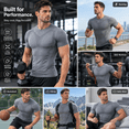 thumbnail image 2 of Gray Sleeveless Fitness Top, Summer Men's Tight Quick-Dry Shirt, Sleeveless Sweat-Absorbing Quick-Dry T-Shirt (L), 2 of 3