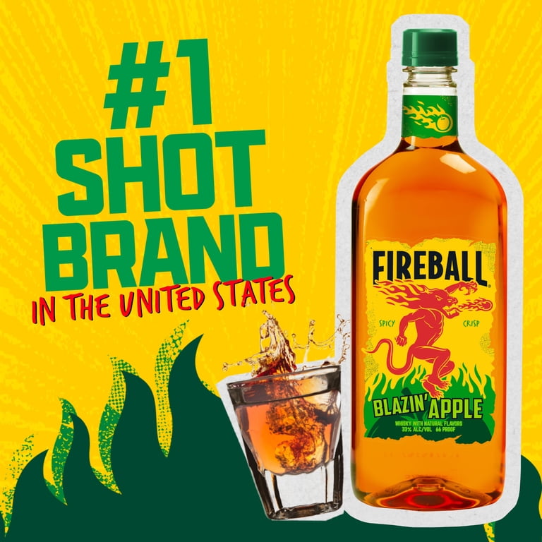 Fireball Blazin Apple Cinnamon Whisky, 750ml, 66 Proof, Plastic