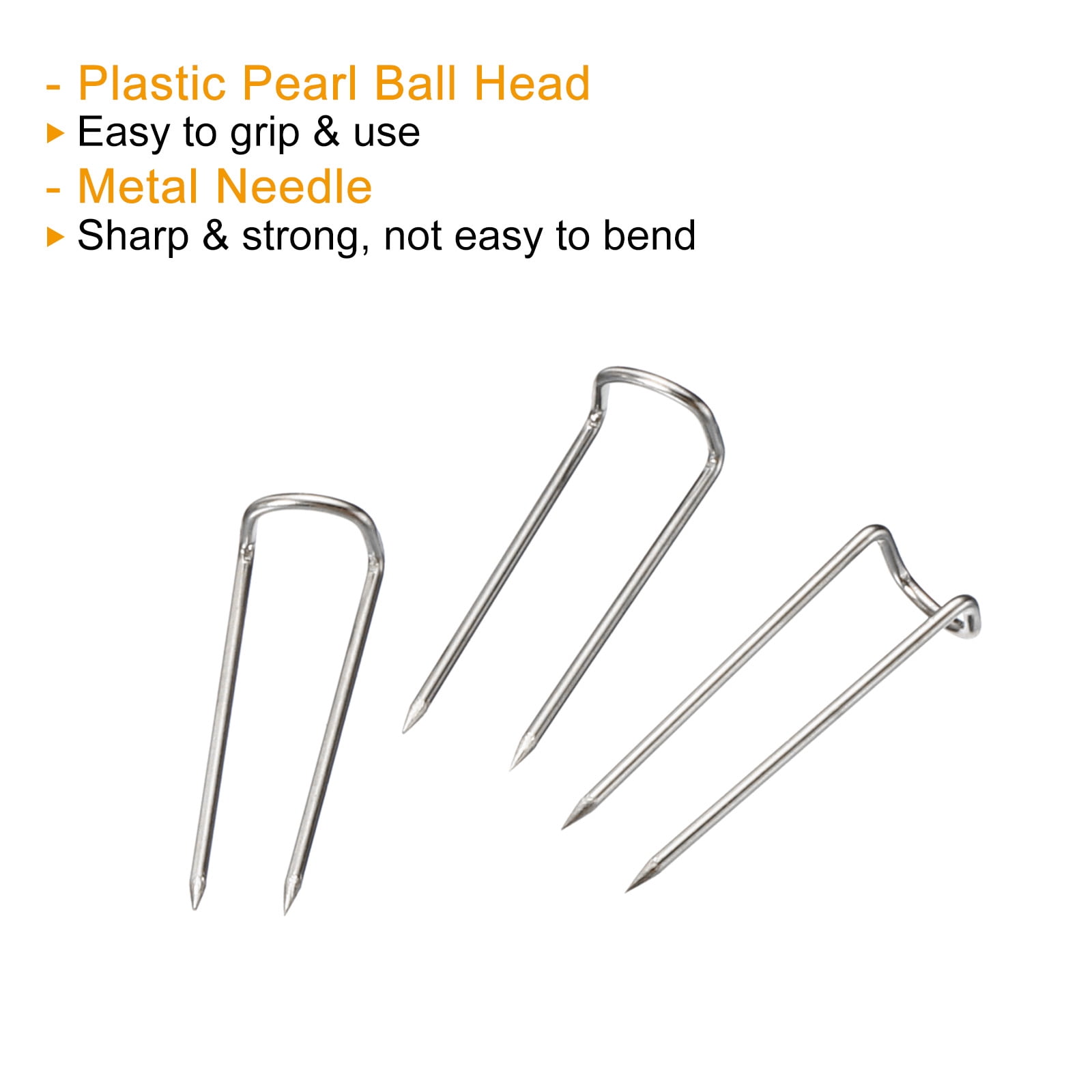 Unique Bargains U-Pins, Steel Dressmaker Ornament Quilting Fork Pin 17mm 50 Pcs