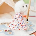 thumbnail image 6 of Cute Flower Print Pet Dress - Flutter Sleeve with Leash Ring - Anti-Shedding - Breathable Soft Dress, 6 of 8