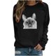 thumbnail image 1 of Camiseta de manga larga con estampado de gato y cuello redondo informal para mujer a la moda Fridja  hj3009, 1 of 4