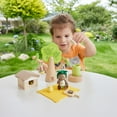thumbnail image 5 of Hape: Honey Bees Picnic - 10pc Wooden Nature Pretend Play Toy, Bee & Beehive, Bear Figurine, Make Honey, Green Planet Explorers, Playset, Kids Ages 3+, 5 of 10