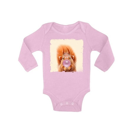 

Awkward Styles Cute Clothing Bodysuit Long Sleeve Squirrel Clothing Pink Mood Lovely Gifts for Kids Squirrel Lovers Baby Boy Clothing Baby Girl Clothing Squirrel One Piece Gifts for Baby Cute Bodysuit