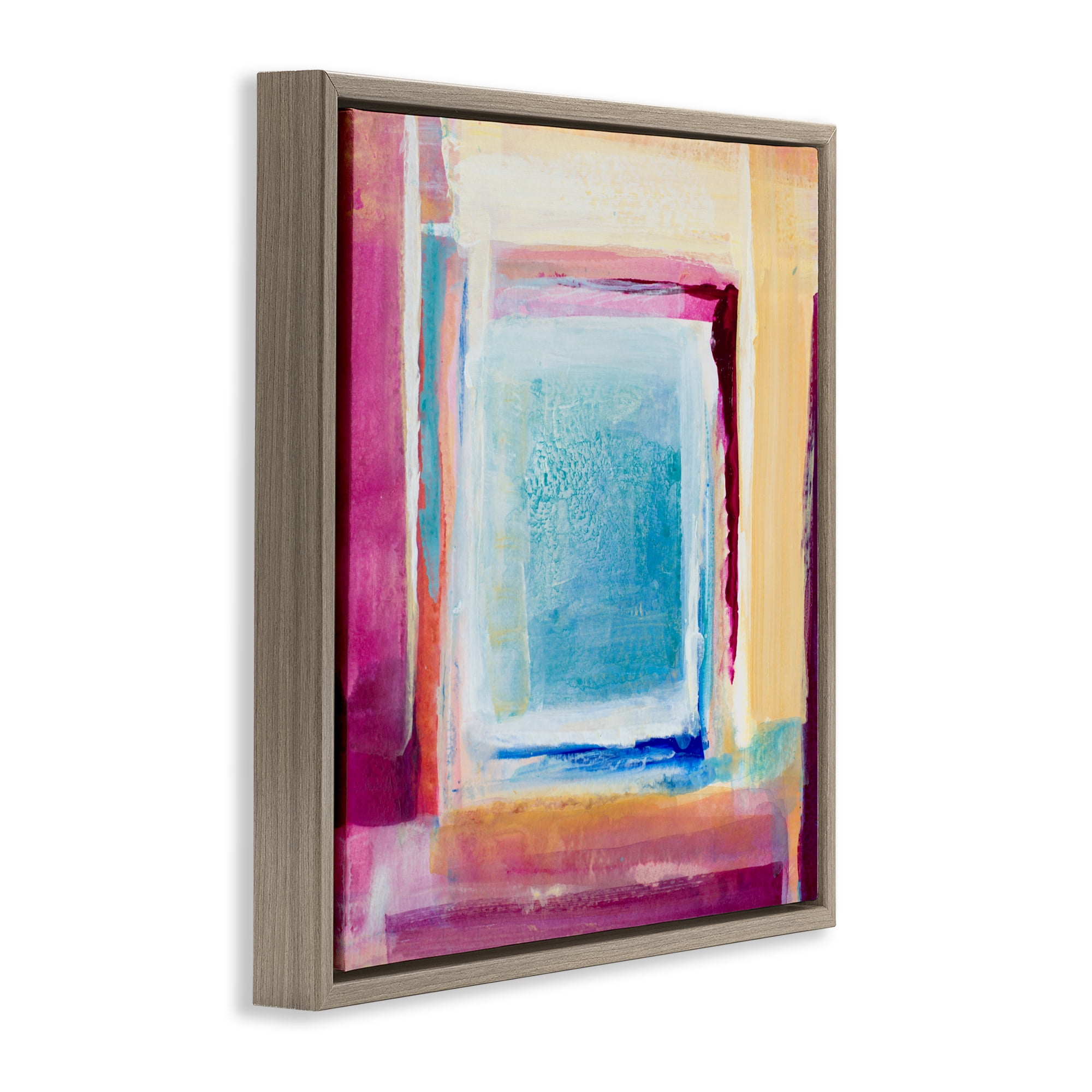 Stupell Industries Bright Colors New Day Brown Framed Floater Canvas Wall Art, design by Lanie Loreth