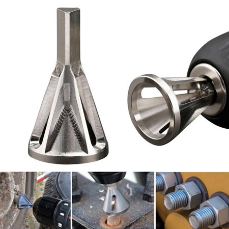 Grip Steel Drill Bit Tuscom Stainless Steel Deburring External Chamfer Tool Drill Bit Remove Burr Silver ()