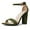 Dark Green Suede, variant on J. Adams Shirley High Silver Comfortable Heels for Women | Open Toe Ankle Strap Sandal Block Heel Dress Platform