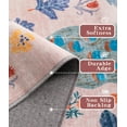 thumbnail image 2 of CHAKMEONE Boho Floral and Animal Print Machine Washable Non-Slip Area Rug in Pink, 2 of 8
