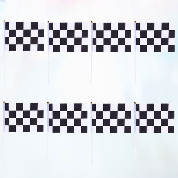 LOLIPPYY 24Pcs Mini Checkered Flags Durable Polyester Material Lightweight for Racing Decoration