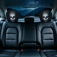 thumbnail image 6 of Car Headrest Covers Scary Face Printing Auto Seat Universal Elastic Headrest Protector with Glowing Eye Design Funny Halloween Decor for Interior Vehicle Truck SUV 11 Inch, 6 of 8