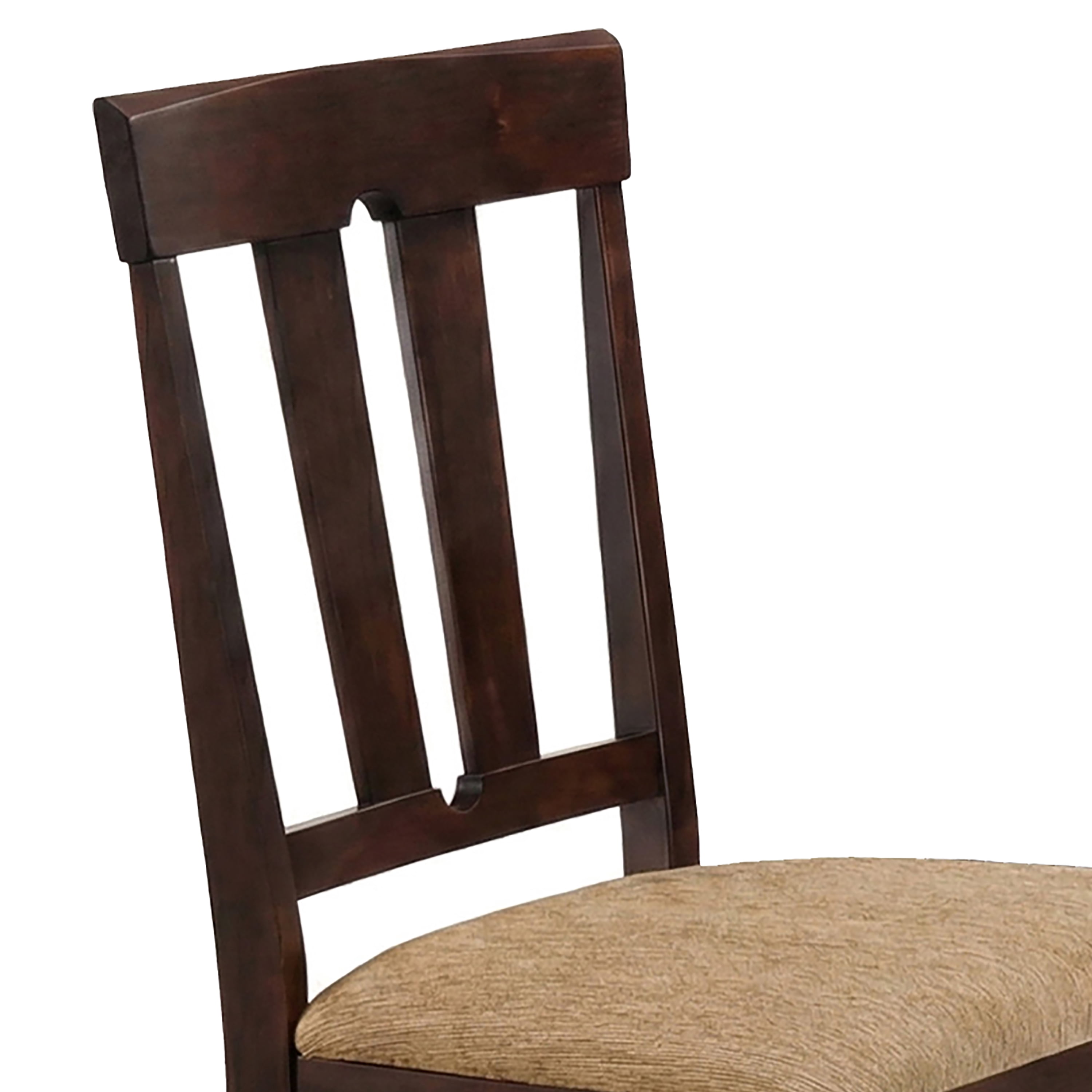 Furniture of America Winnia Modern Solid Wood Slat Back Dining Side Chairs, Brown Cherry (Set of 6)