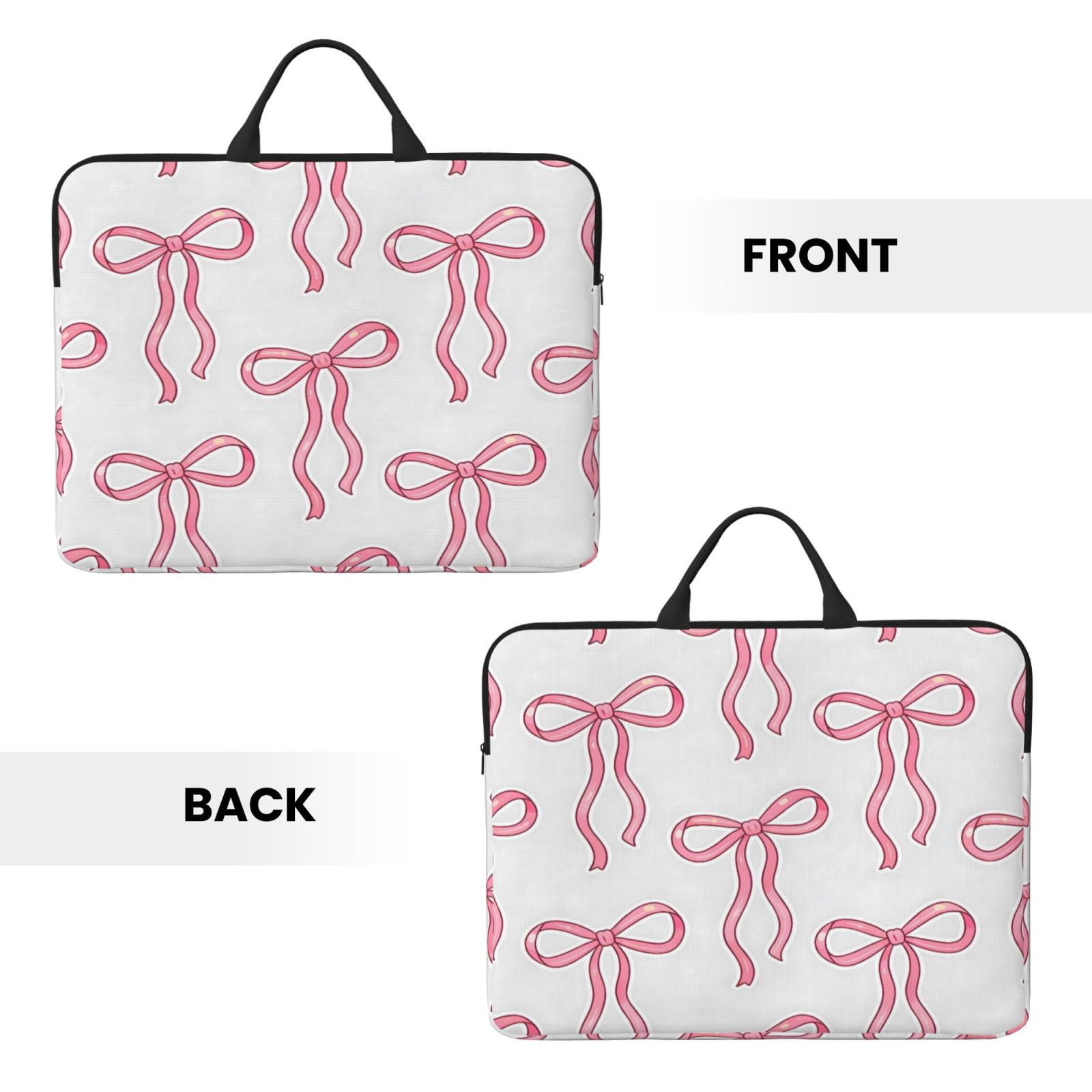 Laptop Sleeve Bag For Women Men 14inch Waterproof Durable Protective Computer Carrying Cover Handle Laptop Case Bag Pink Bow