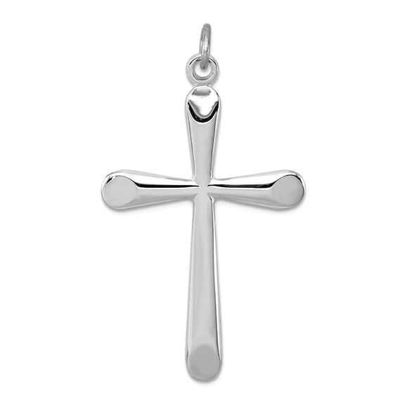 925 Sterling Silver Solid Polished Religious Faith Cross Pendant Necklace 38x24mm Wide Pendant for Women