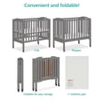 Dream On Me, 2-in-1 Folding Crib in Storm Grey - Walmart.com