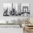 thumbnail image 3 of PixonSign Canvas Print Wall Art Set Black & White NYC New York Cityscape Urban Architecture Photography Realism Scenic Landscape Decorative Colorful Multicolor for Bedroom - 16"x24"x3, 3 of 5