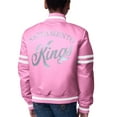 thumbnail image 2 of Girls Youth Starter  Pink Sacramento Kings Fashion Script Full-Snap Varsity Jacket, 2 of 3
