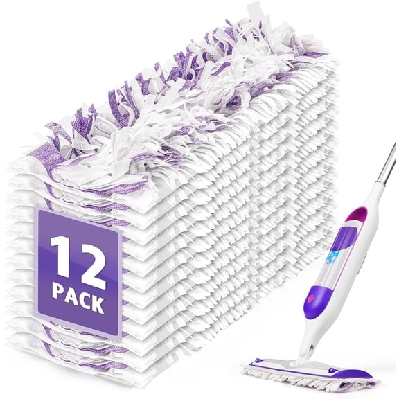 12 Pack Disposable Power Mop Pads Refills for Power Mop, Unscented 14-Layer Thickened Multi-Surface Replacement Mopping Refills Pads for Floor Surface Cleaning