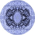 thumbnail image 1 of Ahgly Company Machine Washable Indoor Round Medallion Blue Traditional Area Rugs, 3' Round, 1 of 4