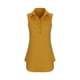 thumbnail image 5 of Vestido de Camisa de Cuello sin Mangas de Tamaño Más Alto, Color Sólido Mini Casual con Bolsillos para el Verano, 5 of 9