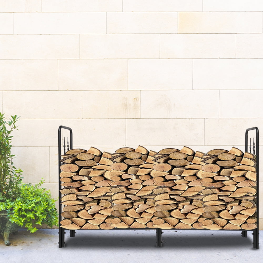 72in Fireplace Logs Rack, Indoor/Outdoor Heating Fire Pit Logs Storage