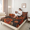 thumbnail image 4 of Homewish Teenagers Adults Retro Chic Floral 4pcs Bed Sheets,Vintage Aesthetic King Sheets,Exotic Style Super Cozy Sheet Set,Breathable Home Decor, 4 of 7