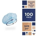 thumbnail image 3 of Blue Disposable Bouffant Caps, Polypropylene Hair Nets, 100 Count, 24 in, 3 of 7