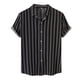 thumbnail image 1 of Camisas Negras Para Hombre Camisa superior informal de verano para hombre, camisas con estampado de hawaiana, camisa de manga corta con cuello vuelto, camisa de (Black, XXL), 1 of 5