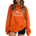 thumbnail image 1 of Gibobby Sudaderas para mujer Suéter suelto con estampado de color sólido para mujer, con mangas en los hombros y sin sombrero(Naranja,M), 1 of 4