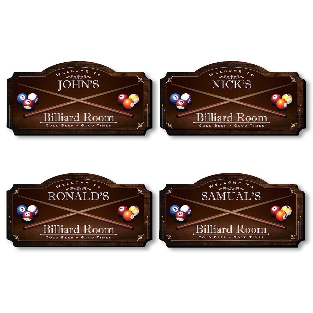 HomeWetBar Billiard Room Personalized Wood Home Sign