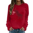 thumbnail image 2 of Gibobby Sudadera sin capucha y ocio Blusa de manga larga con cuello redondo y estampado del día de San Valentín para mujer (estilo 01)(Rojo, XXL), 2 of 4