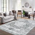 thumbnail image 4 of Garvee 9x12 Large Area Rugs for Living Room, Non Slip Machine Washable Retro Rugs Low Pile Stain Resistant Print Rugs Vintage Soft Nursery Carpet for Bedroom Dining Room Home Office, Gray, 4 of 10