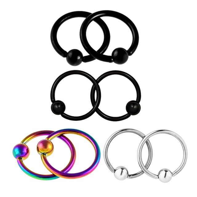 Accesorios para Nariz Labio Tragus Piercing 16G Sunnimix Cierre de Perlas 4 Pares