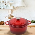 thumbnail image 4 of 20cm Enameled Dutch Oven, Heavy Duty 20cm Enameled Cast Iron Dutch Oven Pot, Multiuse Stovetop Cooker for Stewing Braising Baking Bread, Durable Pot for Home Kitchen All Stovetops, 4 of 7