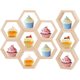 thumbnail image 1 of 10 soportes para cupcakes con forma de panal, estantes grandes con forma de panal, soporte hexagonal para exhibición de pasteles, soporte de madera para exhibición de postres, soporte para letrero, 1 of 6