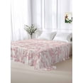 thumbnail image 5 of Farmhouse Pink Full Size Flat Sheet, Wrinkleproof & Fadeproof Cooling Flat Bed Sheet Only, Vintage Flower Leaf Botanical Plant Breathable Soft Bedding Top Sheets 81 x 96 Inches, 5 of 8