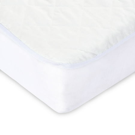 Parent's Choice Fitted Quilted Crib Mattress Pad, One Size, Solid White