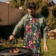 thumbnail image 4 of Pioneer Flower Floral Print Pattern Apron-Garden Aprons for Women with Pockets-Cotton Linen Waterproof Kitchen Cooking Gardening Aprons Adjustable for Kitchen,Cooking,BBQ and Salon 33x27 Inch, 4 of 7