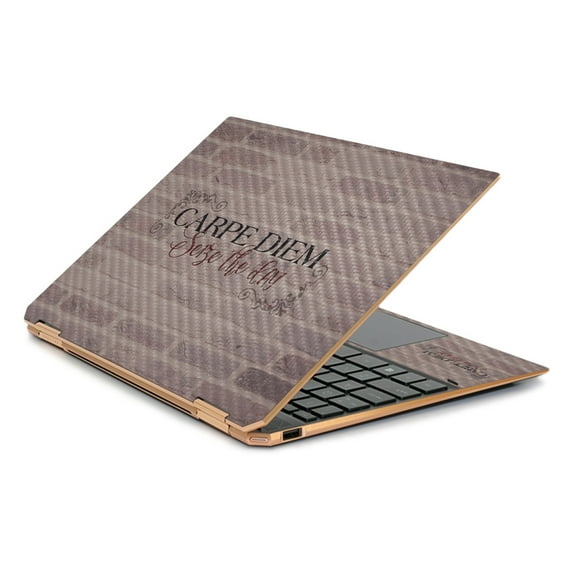 Carbon Fiber Skin Decal Wrap Compatible With HP Spectre x360 13.3" Gem-Cut (2019) Sticker Design Carpe Diem