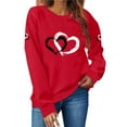 thumbnail image 2 of Sweatshirt for Women Fashion Valentines Day Comfortable Heart Printed Pullover Tops Trendy Loose Long Sleeve Crew Neck Blouse Sweatshirt XS-XL, 2 of 7