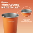 thumbnail image 5 of Sidagar 12 oz Stainless Steel Cups Metal Shatterproof Stackable Pint Drinking Glasses, 3 Pack Orange, 5 of 7