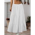 thumbnail image 4 of Women's Casual A-Line Maxi Skirt, Basic Style with Pockets – Elastic High Waist, Loose Tiered Design, Suitable for All Seasons, 4 of 5