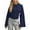 Dark Blue, variant on ManxiVoo Women's Statement Top with Fitted Waist and Flutter Sleeves Feminine Silhouette Long Sleeve XS Size White